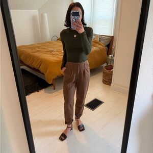 Vintage Kikomo Brown Linen 3/4 Pants